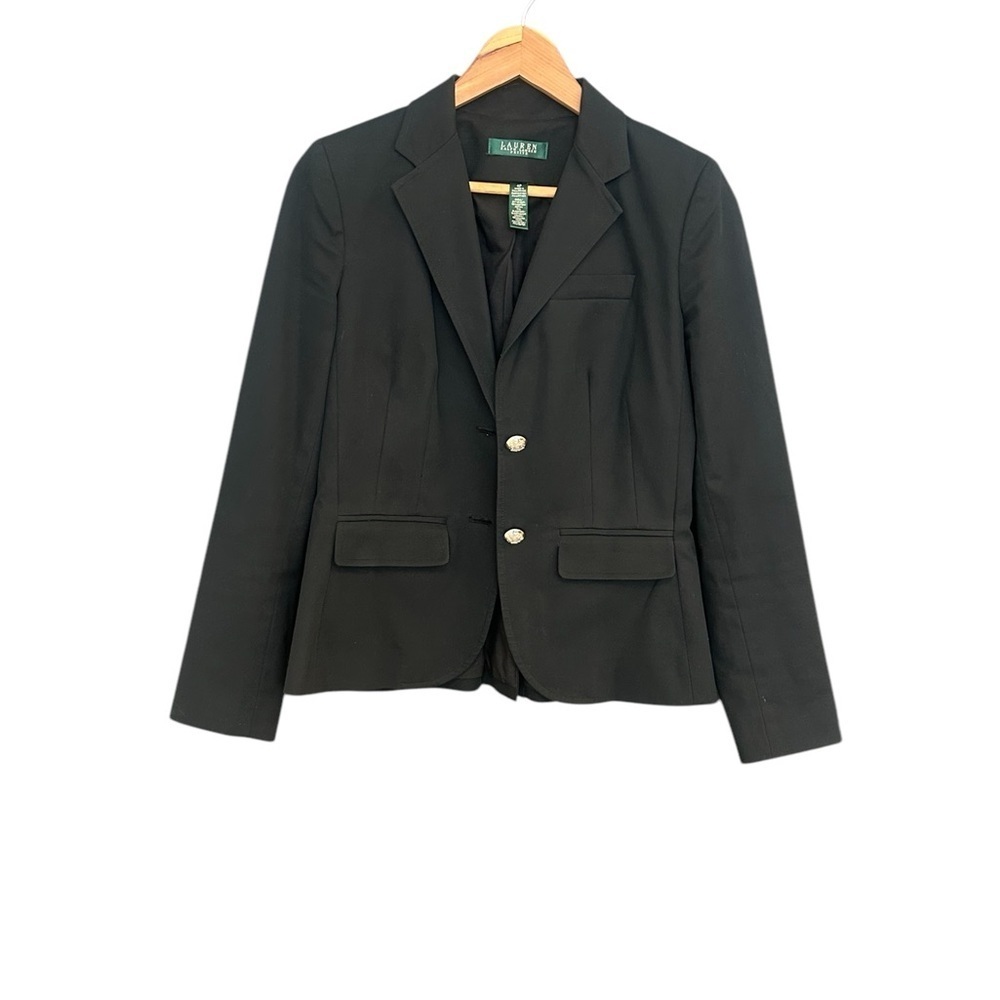 Lauren Ralph Lauren 4 EUC near new Black Blazer with silver buttons